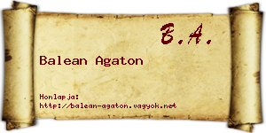 Balean Agaton névjegykártya